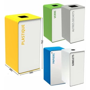 Poubelle de tri sélectif 75L ECOPOST RSE | recyclage professionnel