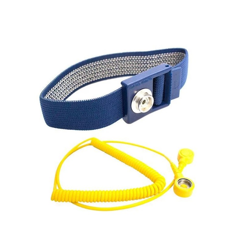 Bracelet ESD avec câble spiralé | Protection antistatique CEI