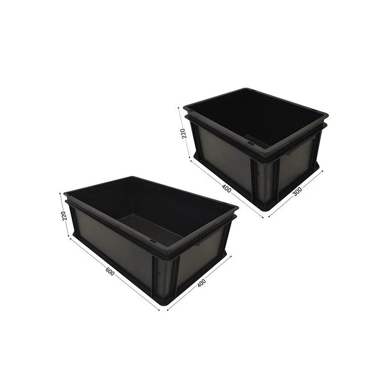 Bac plastique ESD gerbable | Conteneur antistatique industriel