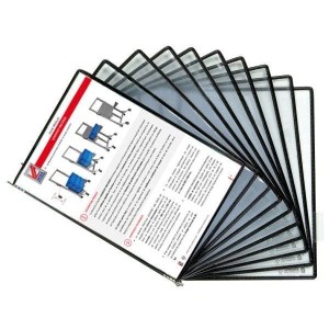 Pochettes INOX A4 anti-statique à pivots noir – Lot de 10 pochettes professionnelles