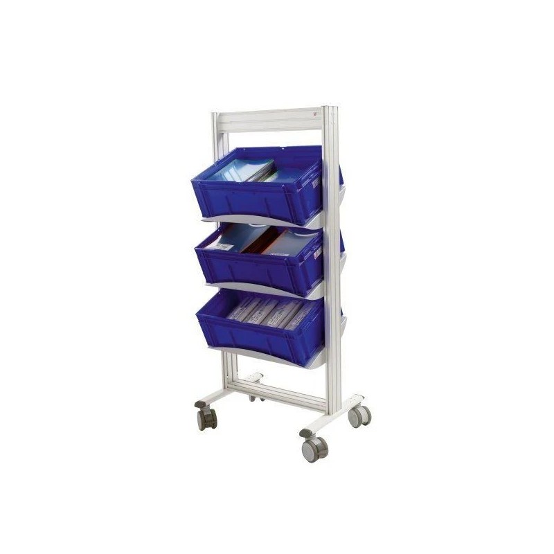 Chariot mobile porte-bacs LEANPOST 600 | Rayonnage industriel
