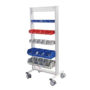 Chariot mobile porte-bacs LEANPOST 600 | Rayonnage industriel