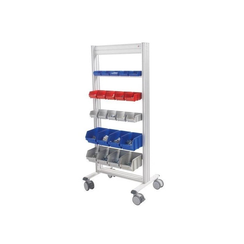Chariot mobile porte-bacs LEANPOST 600 | Rayonnage industriel