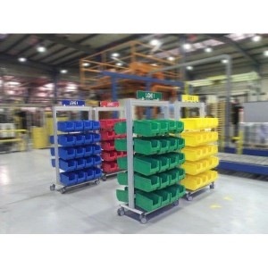 Chariot mobile LEANPOST 900 | Rayonnage industriel grande capacité