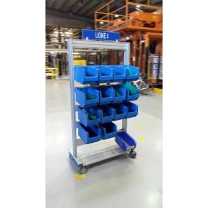 Chariot mobile LEANPOST 900 | Rayonnage industriel grande capacité