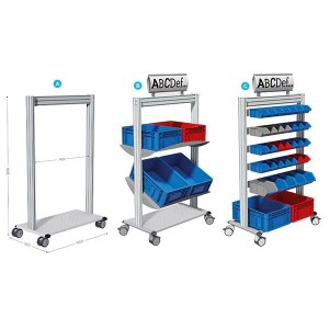 Chariot mobile LEANPOST 900 | Rayonnage industriel grande capacité