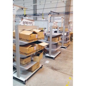 Chariot mobile LEANPOST 900 | Rayonnage industriel grande capacité