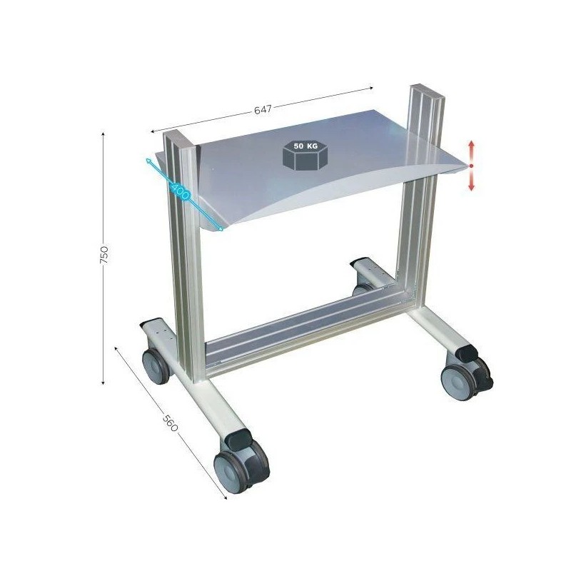 Desserte mobile LEANPOST 100 | Poste de travail industriel 50 kg