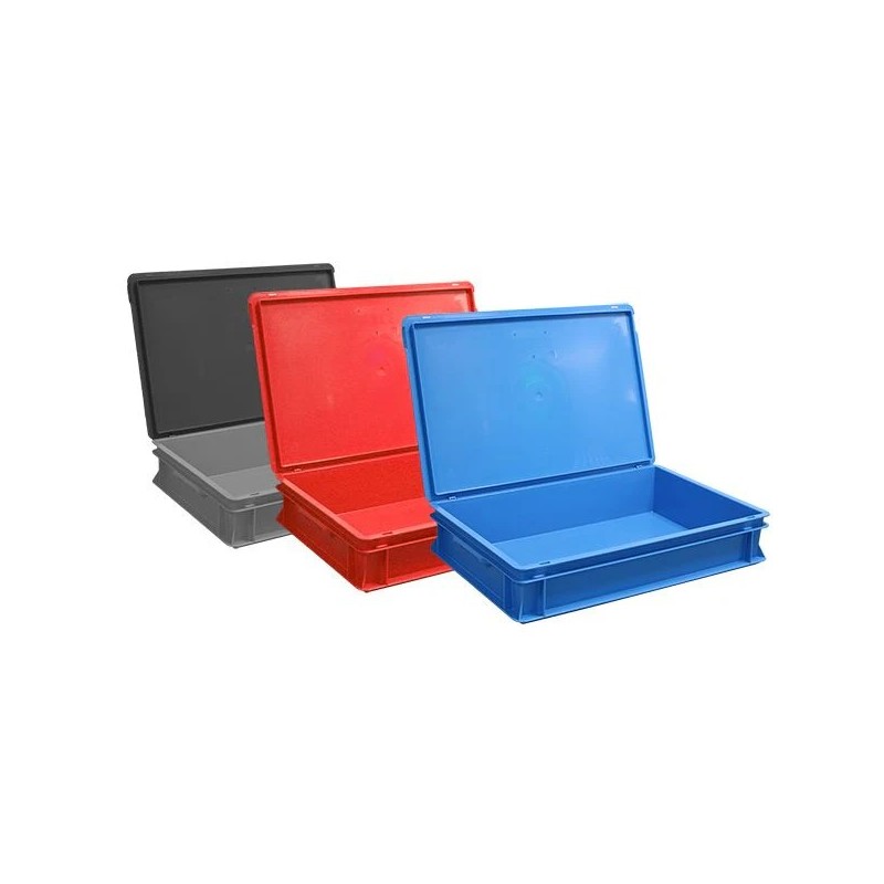 Bac plastique avec couvercle | Conteneur gerbable industriel 25L