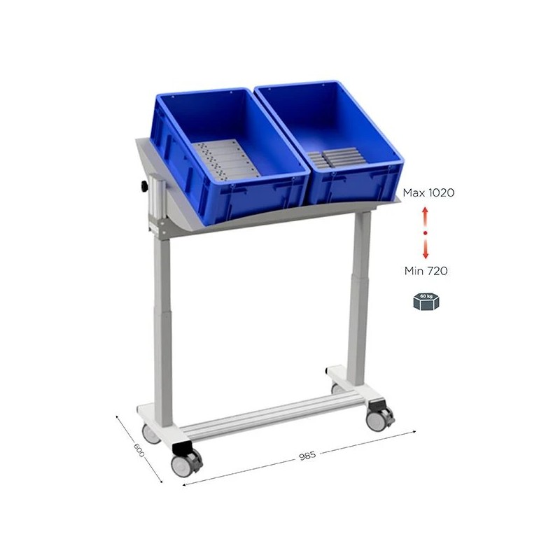 Desserte électrique LEANPOST 300 ERGO | Chariot ergonomique 80 kg