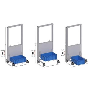 Desserte porte-bacs LEANPOST 400 ERGO | Niveau constant ergonomique