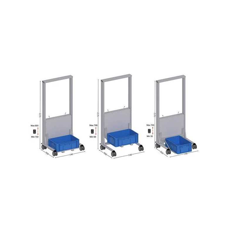 Desserte porte-bacs LEANPOST 400 ERGO | Niveau constant ergonomique