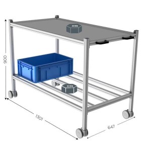 Chariot de manutention LEANDYNAMIC 200D | Chariot industriel 2 niveaux 100 kg