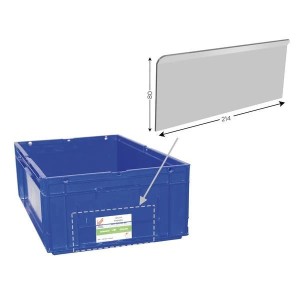 Adaptateur transparent pour carte sur bac KLT support Kanban