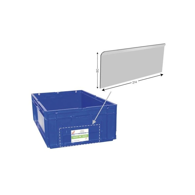 Adaptateur transparent pour carte sur bac KLT support Kanban
