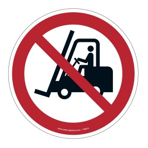 Pictogramme chariot interdit P006 EN ISO 7010 sol sécurité