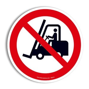 Pictogramme chariot interdit P006 EN ISO 7010 sol sécurité