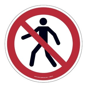 Pictogramme piéton interdit P004 EN ISO 7010 sécurité sol