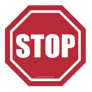 Pictogramme STOP adhésif sol antidérapant sécurité industrielle