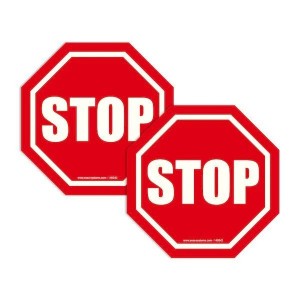 Pictogramme STOP adhésif sol antidérapant sécurité industrielle