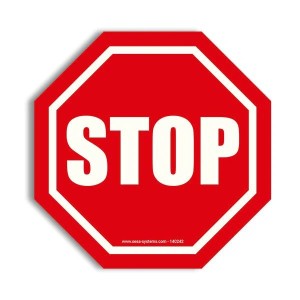Pictogramme STOP adhésif sol antidérapant sécurité industrielle