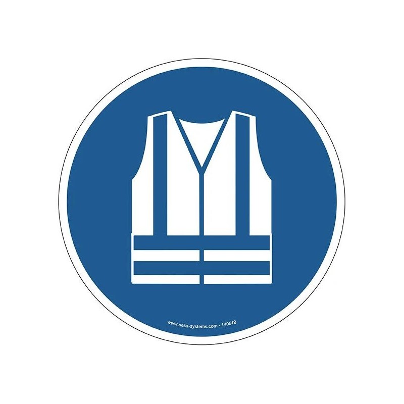 Pictogramme gilet sécurité M015 EN ISO 7010 marquage sol