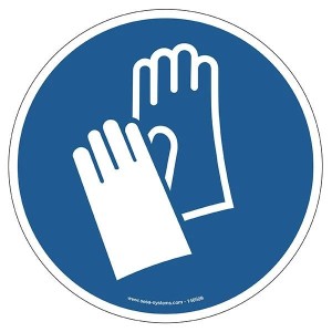 Pictogramme gants M009 EN ISO 7010 sécurité sol atelier
