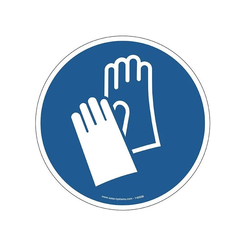 Pictogramme gants M009 EN ISO 7010 sécurité sol atelier