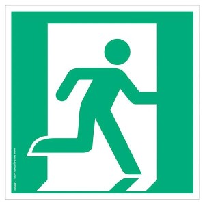 Pictogramme Sortie de secours à droite E002 adhésif – EN ISO 7010