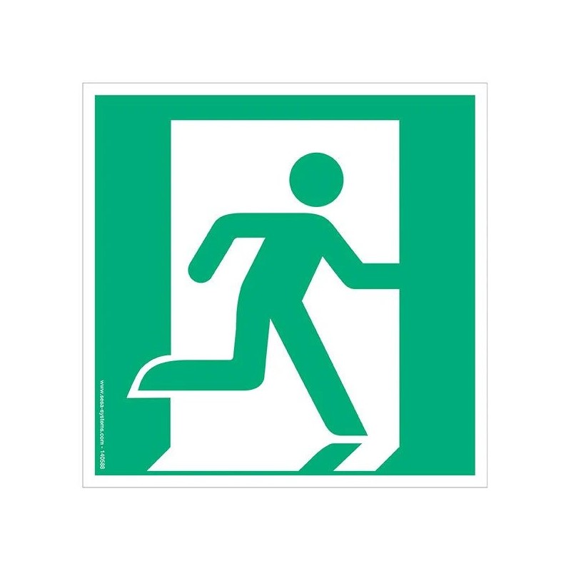 Pictogramme Sortie de secours à droite E002 adhésif – EN ISO 7010