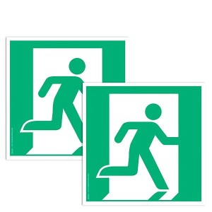 Pictogramme Sortie de secours à droite E002 adhésif – EN ISO 7010