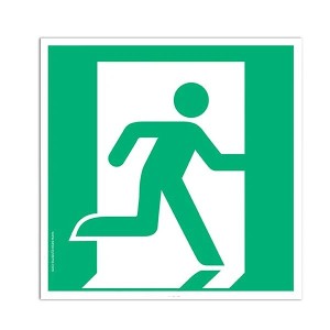 Pictogramme Sortie de secours à droite E002 adhésif – EN ISO 7010