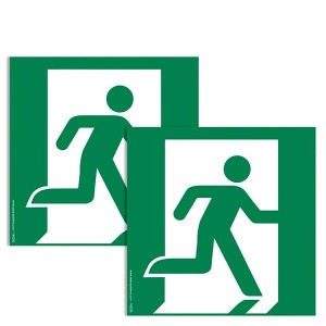 Pictogramme Sortie de secours à droite E002 adhésif – EN ISO 7010