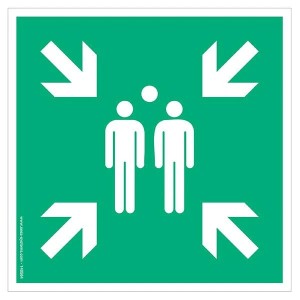 Pictogramme Point de rassemblement E007 adhésif – EN ISO 7010