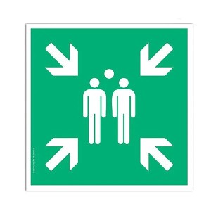 Pictogramme Point de rassemblement E007 adhésif – EN ISO 7010