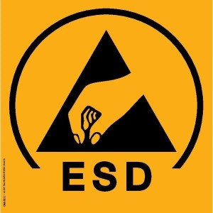 Pictogramme Zone protégée ESD adhésif sol – Signalisation antistatique