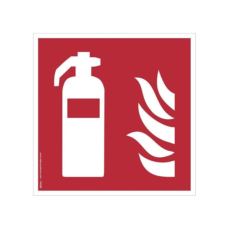 Pictogramme Extincteur F001 adhésif sol – EN ISO 7010
