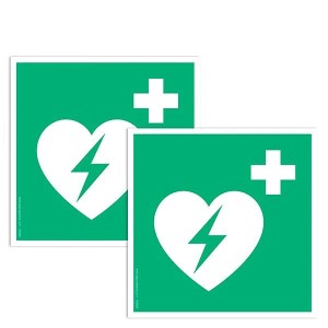 Pictogramme Défibrillateur E010 adhésif sol – EN ISO 7010
