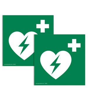 Pictogramme Défibrillateur E010 adhésif sol – EN ISO 7010