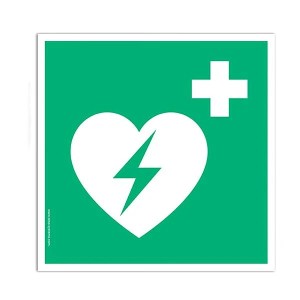 Pictogramme Défibrillateur E010 adhésif sol – EN ISO 7010