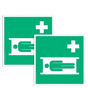 Pictogramme Civière E013 adhésif sol – EN ISO 7010