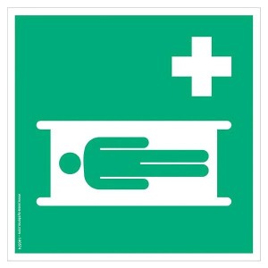 Pictogramme Civière E013 adhésif sol – EN ISO 7010