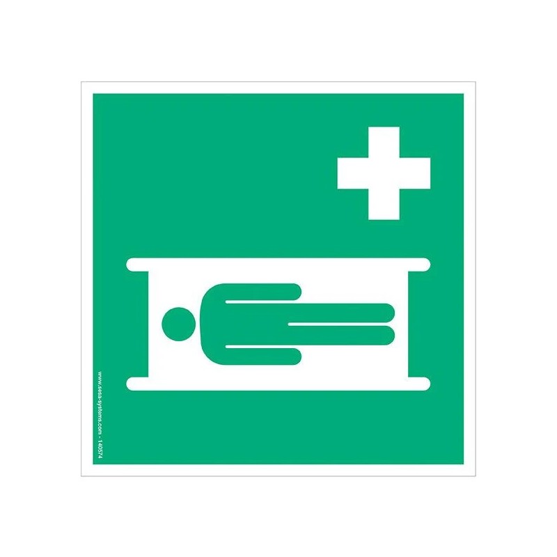 Pictogramme Civière E013 adhésif sol – EN ISO 7010
