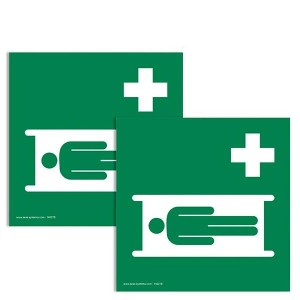 Pictogramme Civière E013 adhésif sol – EN ISO 7010