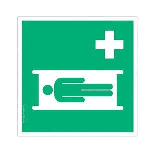 Pictogramme Civière E013 adhésif sol – EN ISO 7010