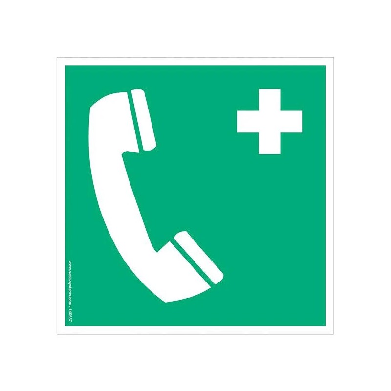 Pictogramme Téléphone d’urgence E004 – Signalisation sécurité sol EN ISO 7010