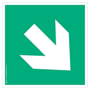 Pictogramme Flèche Angle E006 – Marquage au sol industriel EN ISO 7010 antidérapant