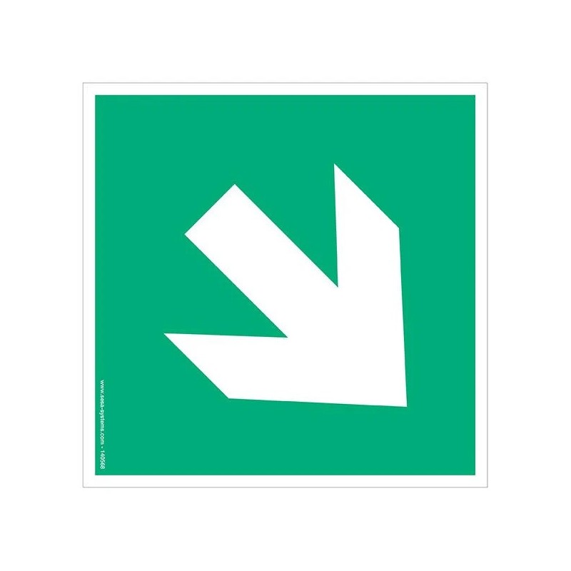 Pictogramme Flèche Angle E006 – Marquage au sol industriel EN ISO 7010 antidérapant