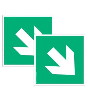 Pictogramme Flèche Angle E006 – Marquage au sol industriel EN ISO 7010 antidérapant