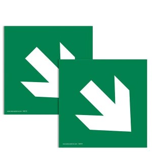 Pictogramme Flèche Angle E006 – Marquage au sol industriel EN ISO 7010 antidérapant